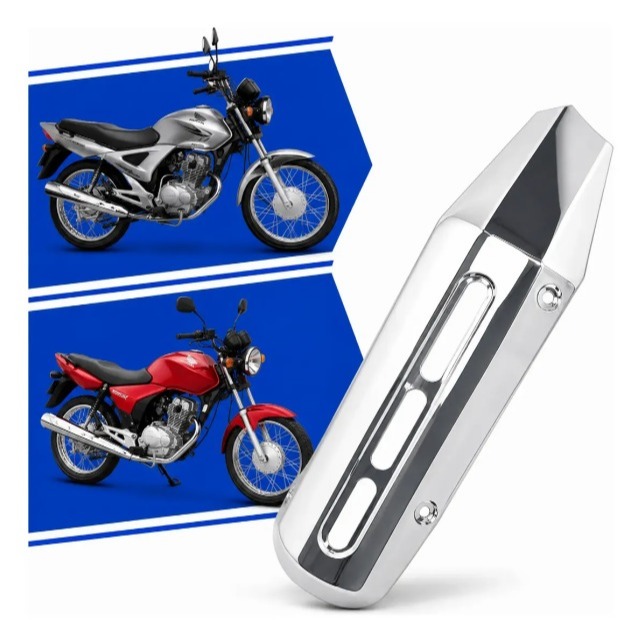 Protetor Tela Escapamento Ybr 125 2000 A 2008 Modelo Original YBR125 ESCAPE CROMADO BRILHO   PREMIUM