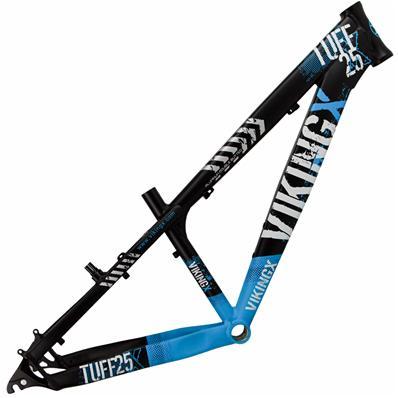 Quadro Vikingx Tuff25 d.jump aro 26 preto azul branco aluminio original bike grau