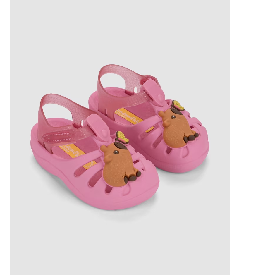 Croc Capivara Infantil Rosa Lumy Grendene Kids  23488