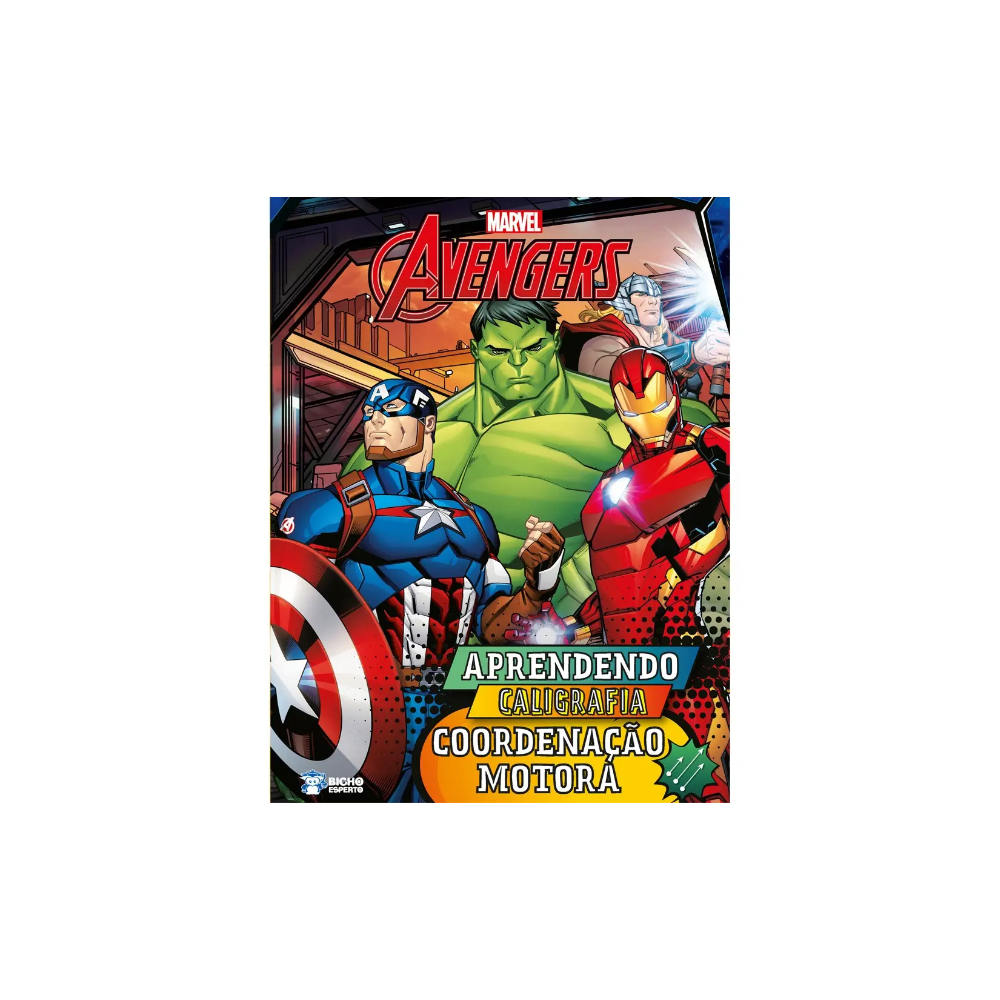 Livro de Atividades Marvel Aprendendo Caligrafia  Vingadores - Coordenação Motora