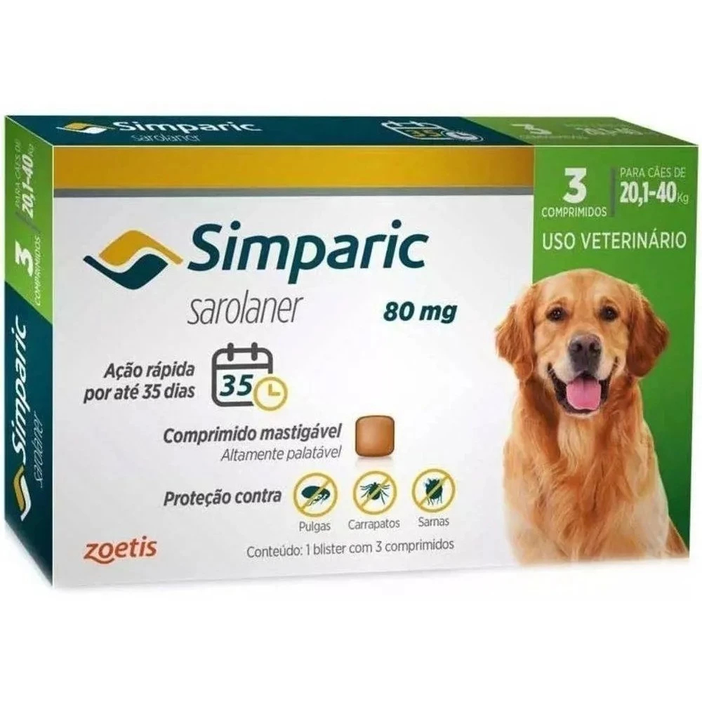 Kit 3 Antipulgas e Carrapatos para Cães 20-40kg