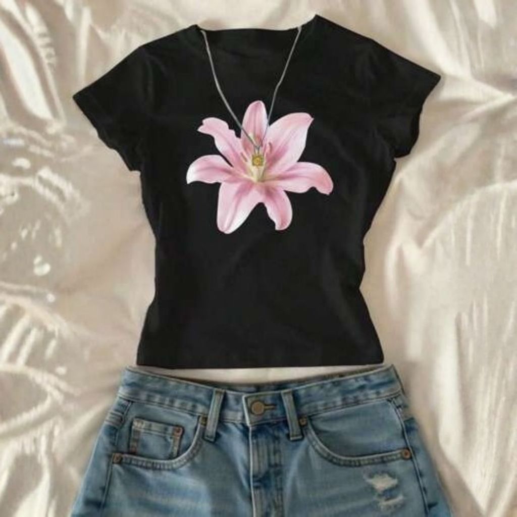 Cropped Vintage Feminino Estampa Floral Summer Core Tecido Leve 100% Algodão