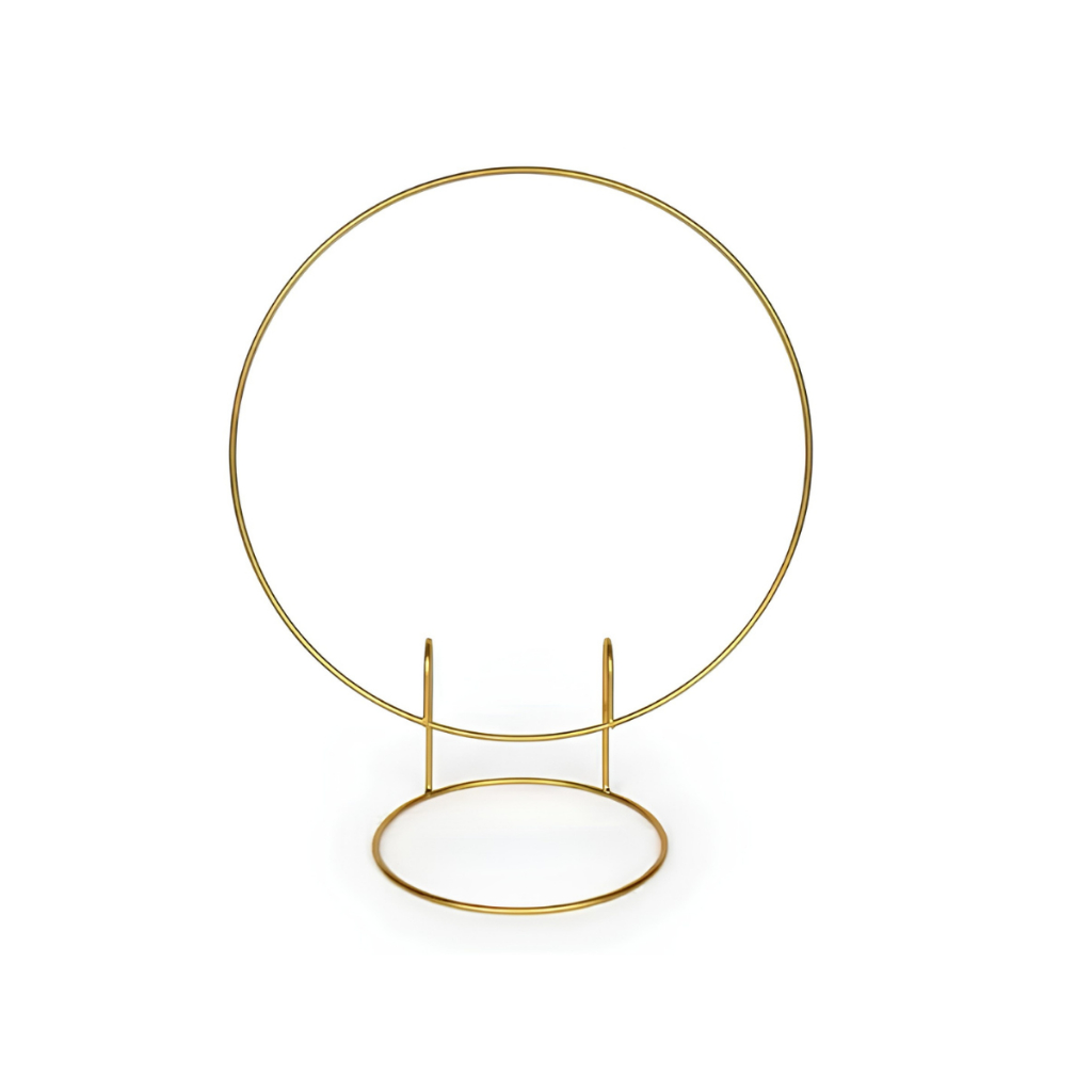 Mini Painel Arco De Mesa Para Festa Redondo Decoração 50cm Dourado