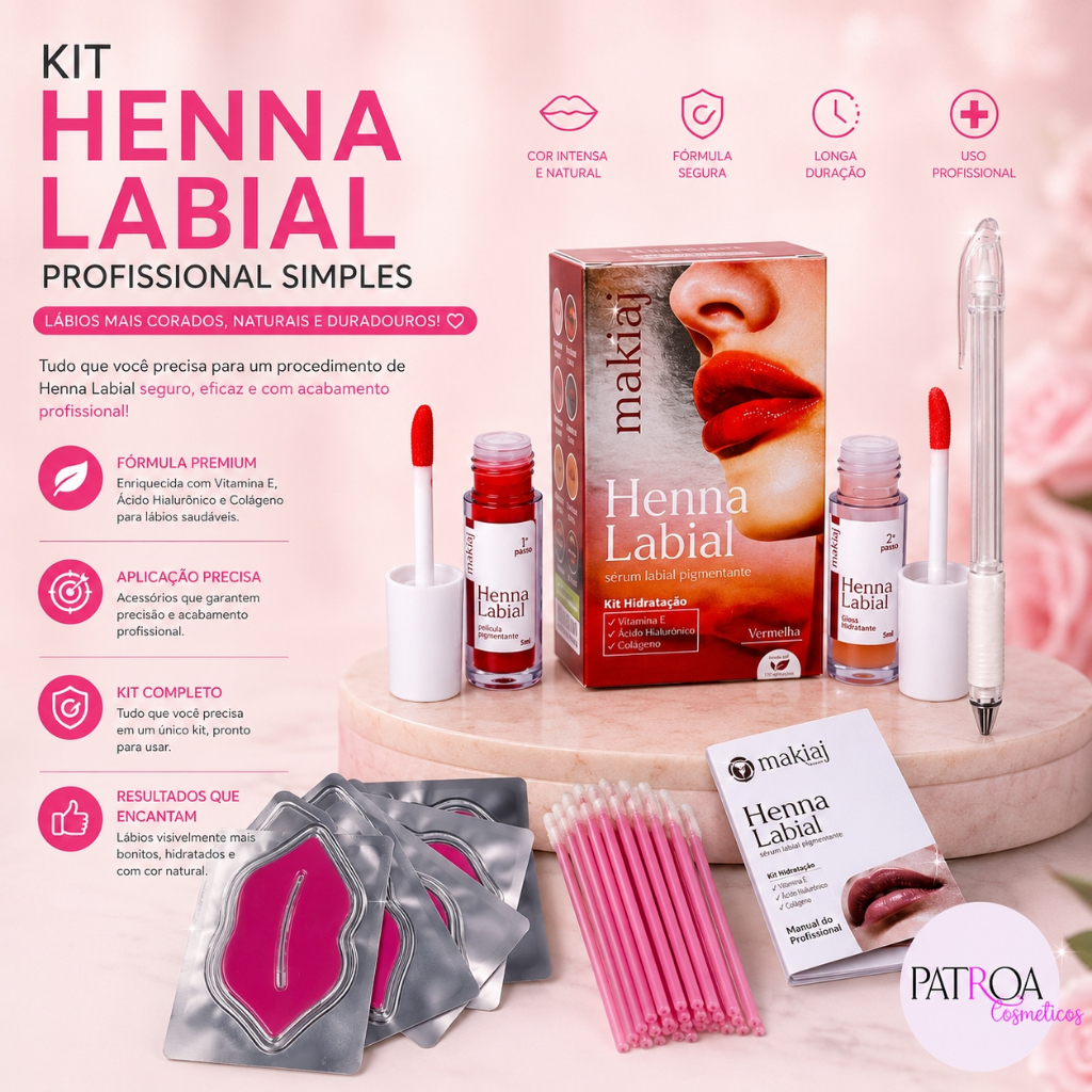 Kit Henna Labial Profissional Simples