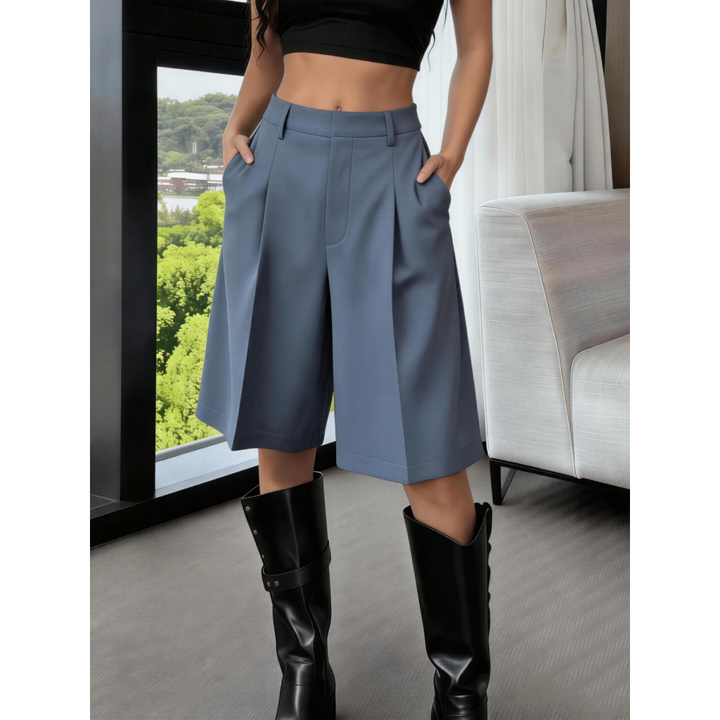 Bermuda Feminina Minimalista, Primavera Commuter P M G