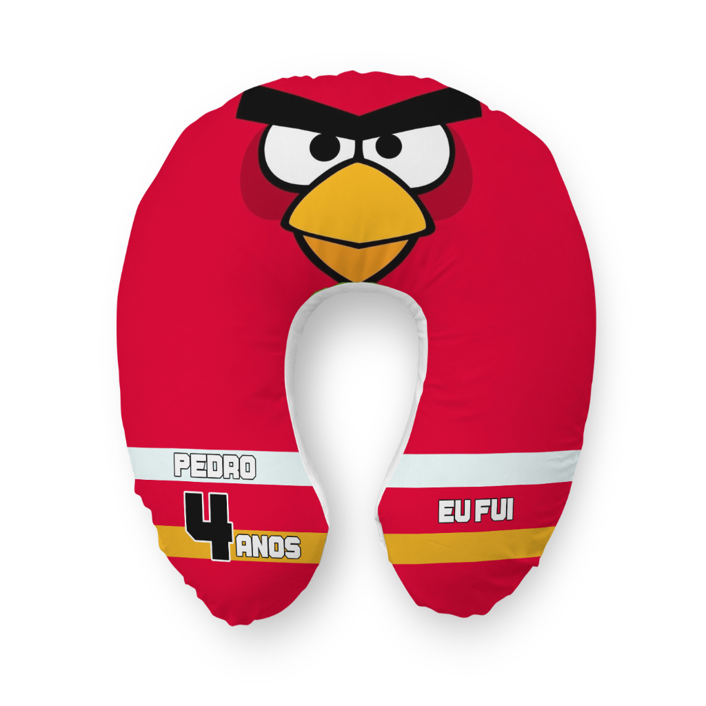 Almofada de Pescoço Personalizada Red Angry Bird Adulto Infantil