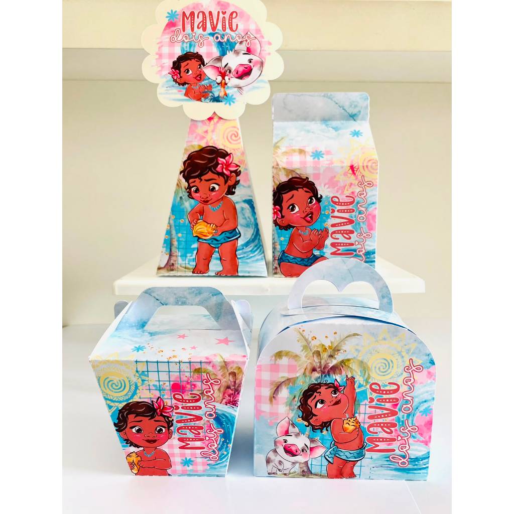 Kit Festa Moana Personalizado Decoração Lembrancinha Desmontada
