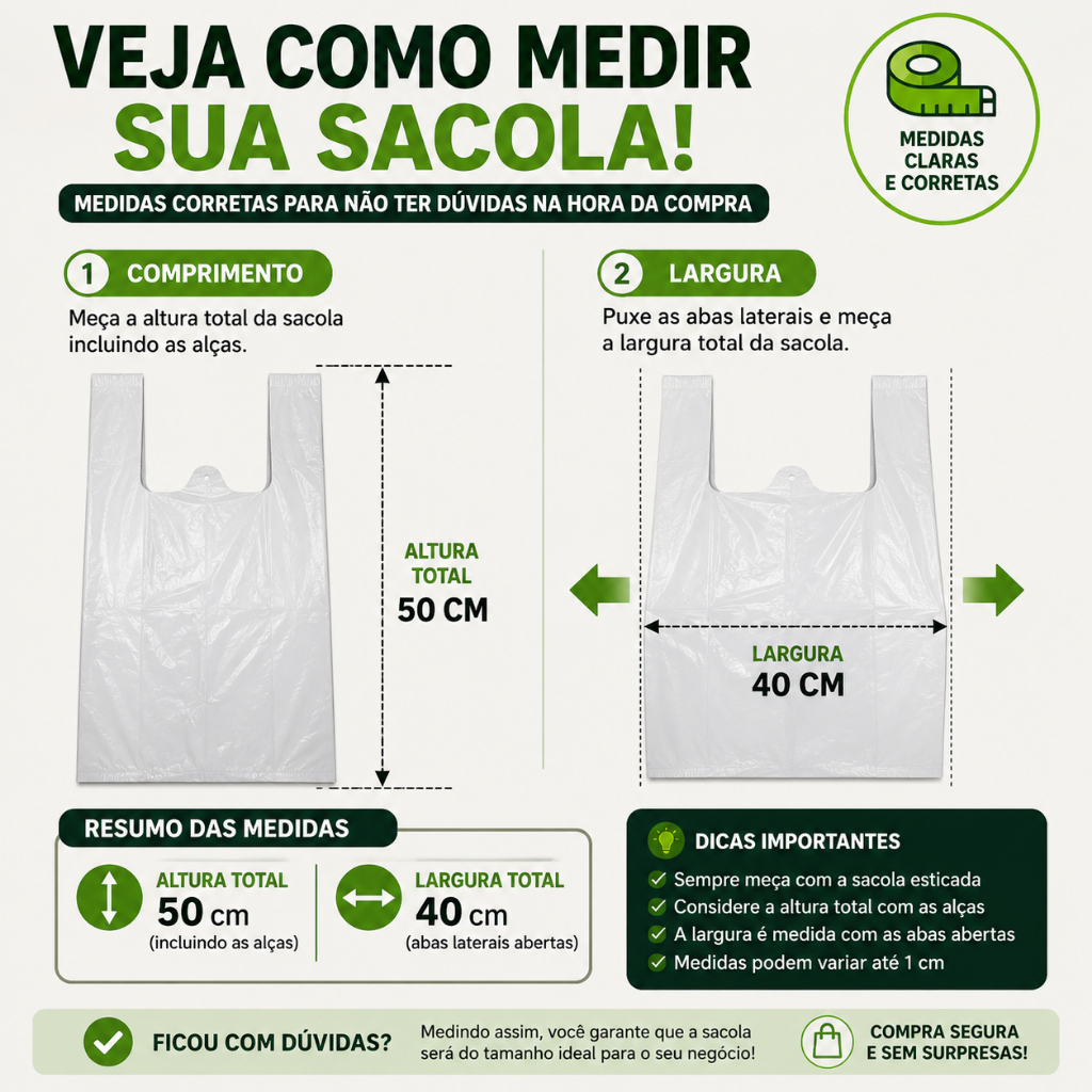 SACOLA PLASTICA REFORCADA 40X50 1KG RECICLADA COMERCIO — imagem 2 de 2