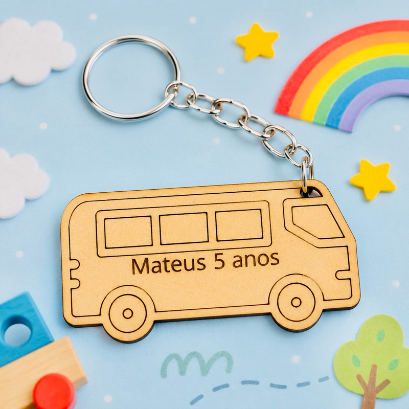 Kit Chaveiro ONIBUS PERSONALIZADO, para aniversário, decoração, festa, lembrancinhas