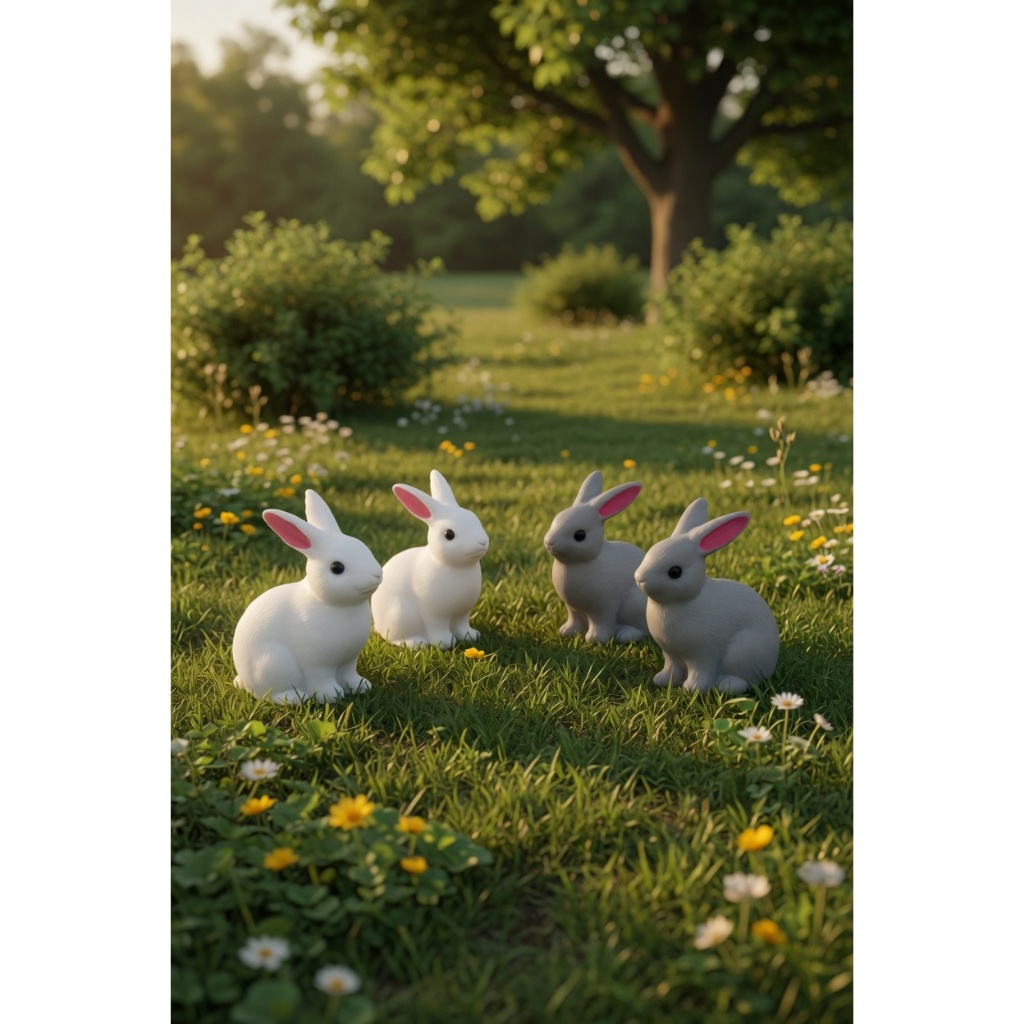 Miniaturas Mini Coelhos para terrários ou mini jardins de suculentas e cactos