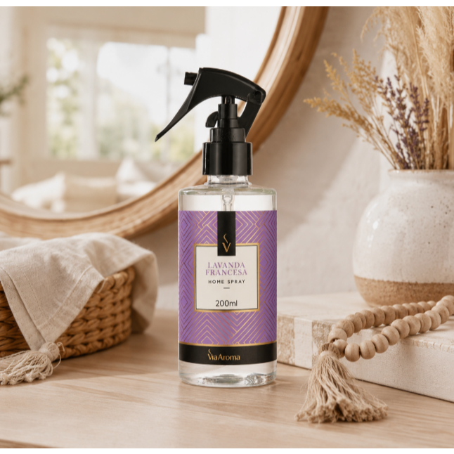 Imagem Home Spray Via Aroma Clássica Lavanda Francesa 200ml | Perfume de Ambientes Relaxante e Sofisticado