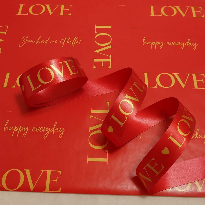 Poli sujinho New  Love vermelho  decoracao cesta embalgem buque rosa embala presente 49cm69cm -10Folha Não vendemo Buque
