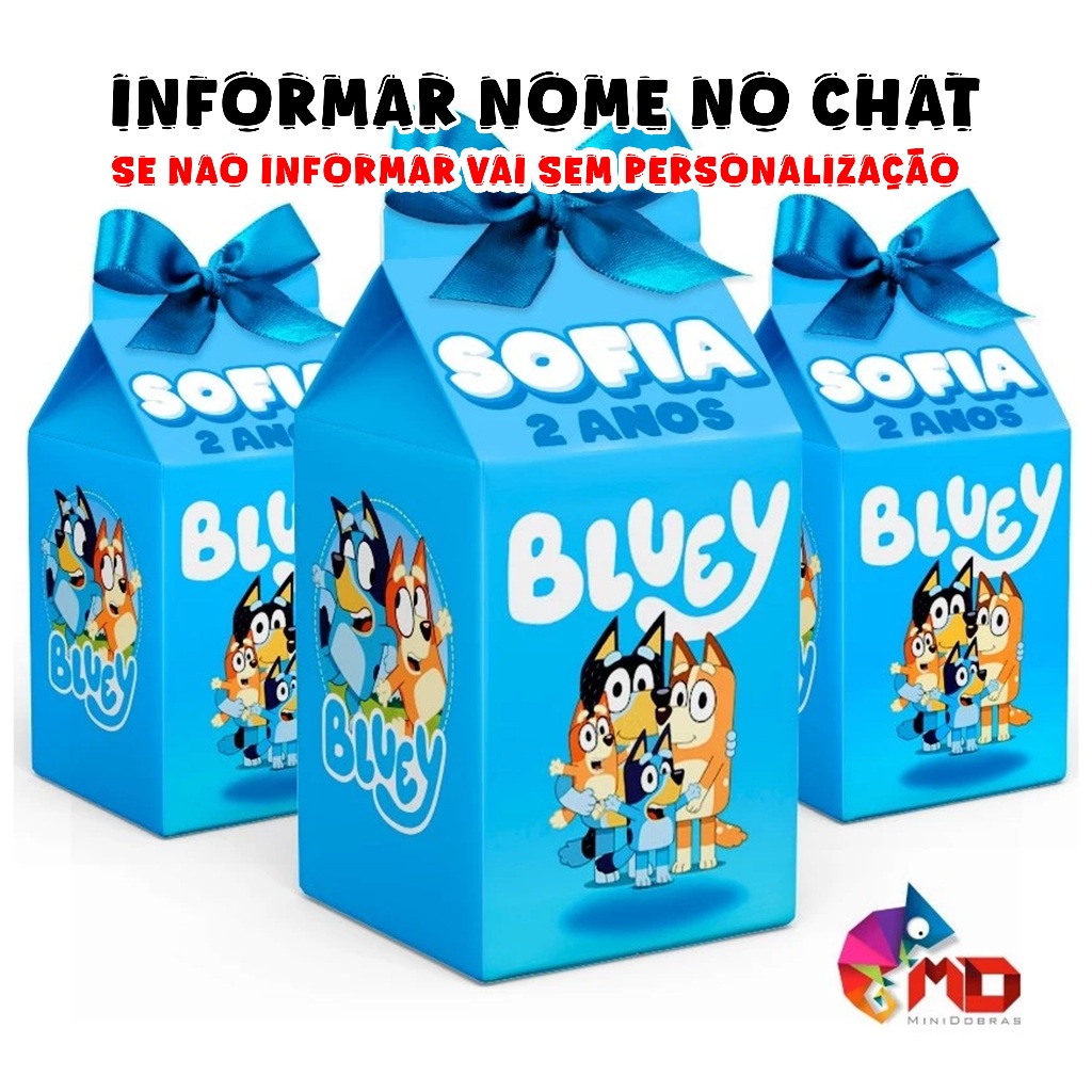 Caixa Milk  Bluey e Bingo (INFORMAR NOME E IDADE NO CHAT)