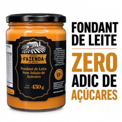 Doce de Leite e Cocada Cremosa Zero Açúcar Adicionado Fazenda de Minas - Coco, Chocolate, Ameixa, Zero Lactose 410g/430g