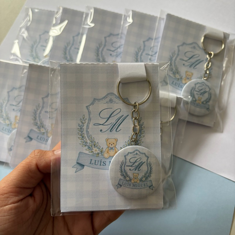 kit Lembrancinha Maternidade Ursinho Ben Personalizado com Nome do bebê Bloquinho + Chaveiro Lembrança Aniversário