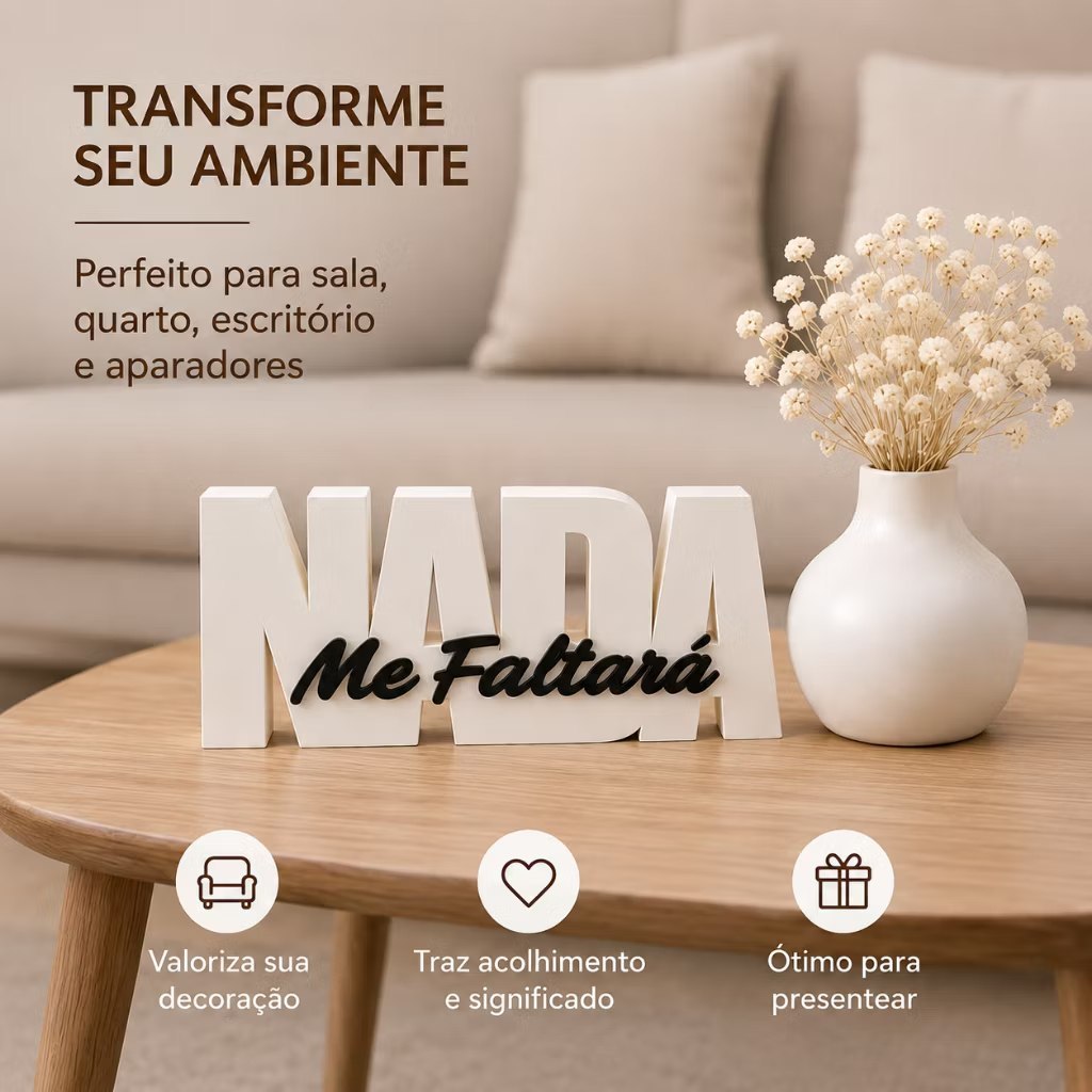 Decoração Cristã Nada me Faltará | Decoração Cristã | Decoração Moderna