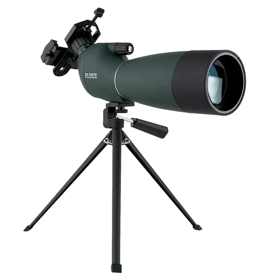 Luneta Terrestre Svbony Sv28 Monóculo 25-75x70 Suporte Celular Verde-escuro