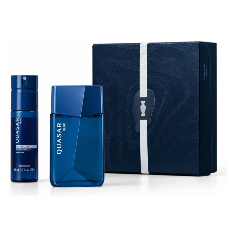 Kit Presente Quasar Blue O Boticário Pais 26: Perfume 100ml + Body Spray 100ml