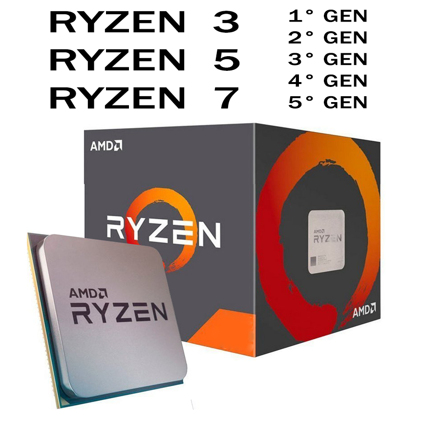 Processador Amd Ryzen 3 5 7 1500X 1600X 2400G 2600X 3200G 3400G 3500X 3600 4200G 4500 5600X 1700X 2700X 3700X OEM Am4