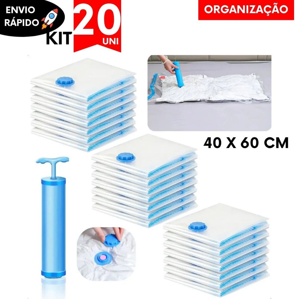 Organizador de Guarda roupa Gaveta Mala Viagem Armarinho Edredom Cobertor Travesseiro Saco Protetor Hermético Anti Mofo