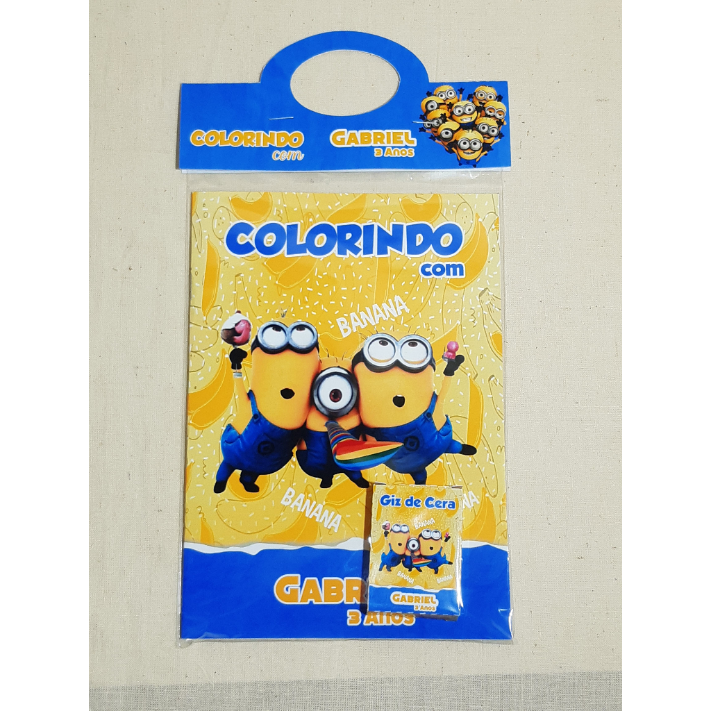 Revistinha Livro de Colorir - MINION MENINO - Lembrancinha de Aniversário