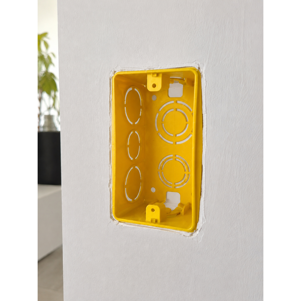 Caixa de luz 4x2 Amarela Reforçada Kit 100 Tomada Interruptor Parede Reforma Construção Elétrica