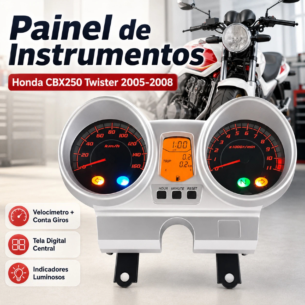 Painel Completo Original para Honda CBX250 Twister 2001-2008 | Nº 37100-KPF-961 (Medidor Velocidade)