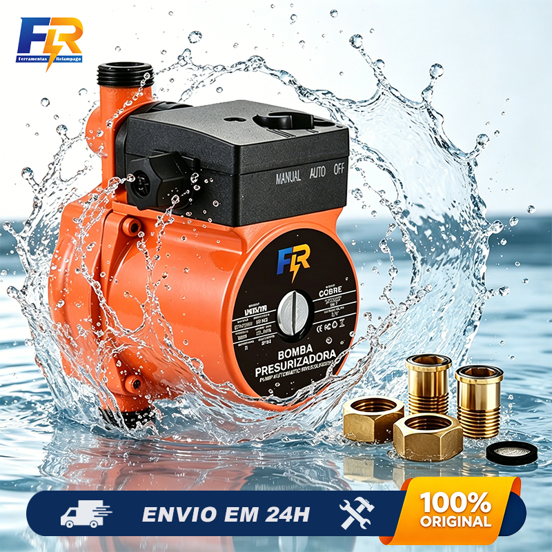 Bomba Presurizadora Automática 125W/160W Silenciosa Vazão 2100L/H Altura 11M para Água Residencial