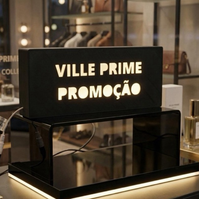 Letreiro Luminoso Personalizado Logomarca Luminária De Balcão Vitrine Caixa