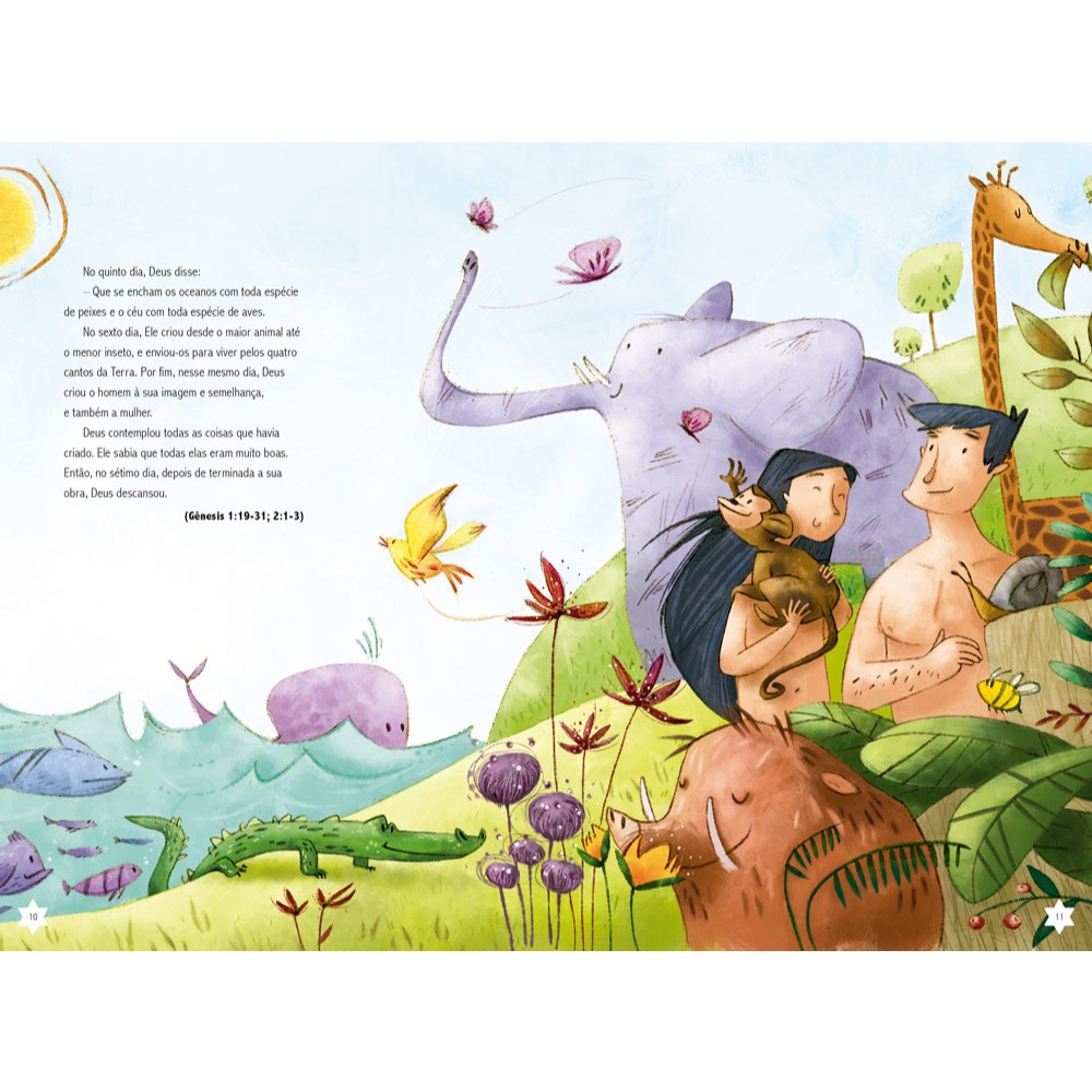 Livro Infantil - Bíblia infantil Ciranda Cultural Capa Mole