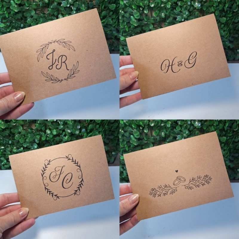 Convite de Casamento Personalizado Eventos Cerimonias Convite Rustico em papel Kraft/Pardo Kit Convite Delicado