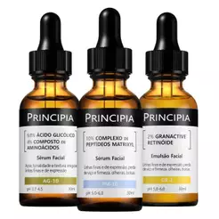 Principia Kit 3 Séruns Glicólico + Peptídeos + Retinóide