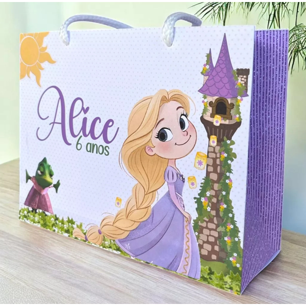 Sacolinha Rapunzel Personalizado | Sacolinha | Lembrancinha | Mimos | Aniversário Enrolados Rapunzel