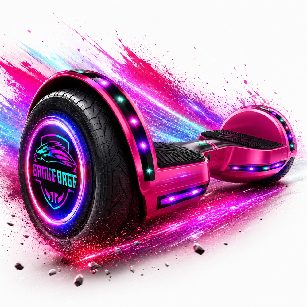 6.5" Kids Hoverboard 500W 4.4AH com Bluetooth Música e Luzes LED Longa Autonomia