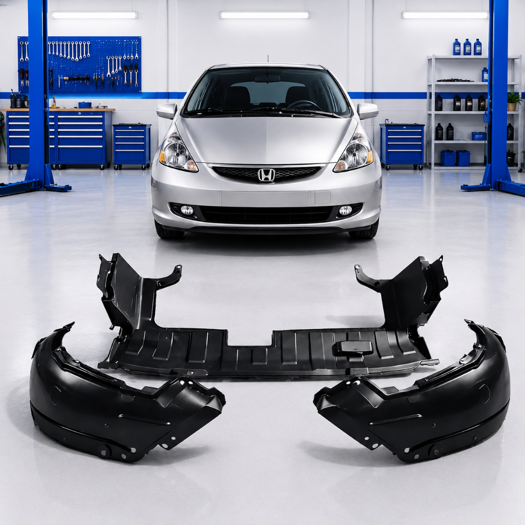 Par Parabarro Lameiro e Defletor Para Honda Fit 2003 A 2008