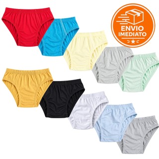 Kit Cueca infantil slip confortável 100% algodão com forro