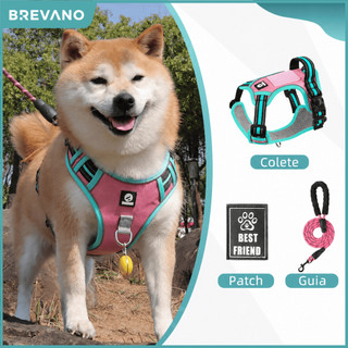 Kit Completo Peitoral para Cachorro + Guia Reforçada 1,5m + Patch | Ajustável e Refletivo