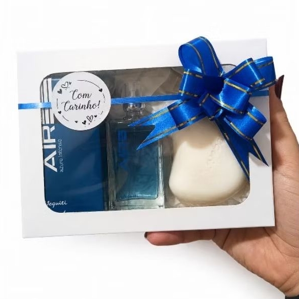 Kit Presente Masculino Jequiti Aire Azure intenso 25ml + Sabonete 80g | Jequiti Original