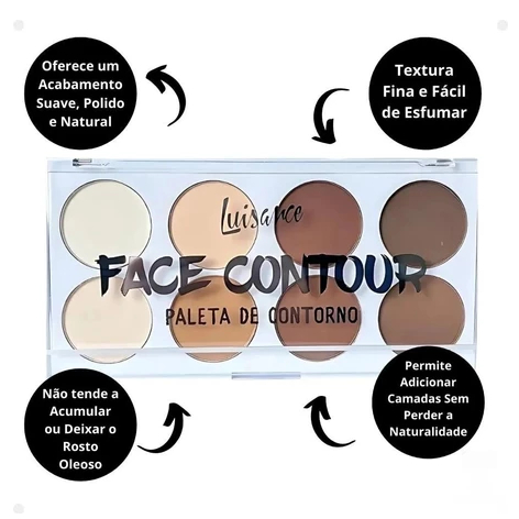 Paleta De Contorno 8 cores (Face Contour) Luisance--L3239