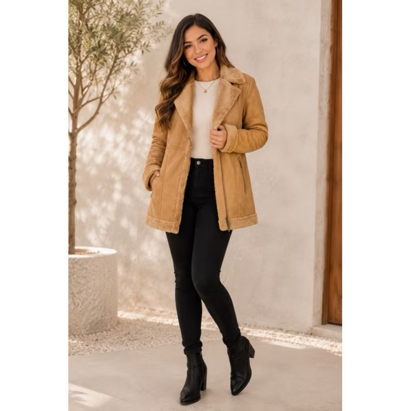 Sobretudo Feminino Suede Planet Girls