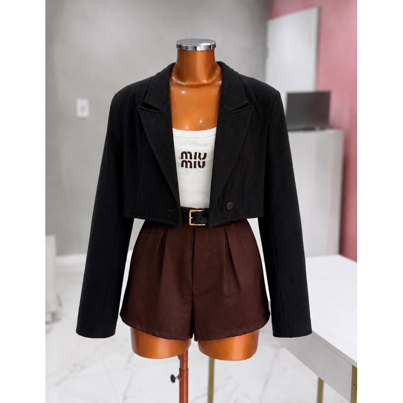 Blazer Vintage Preto Alfaiataria Feminino Oversized Ombreiras Forrado Retrô