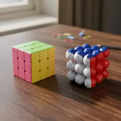 Cubo Mágico Esferas Bolinha Cubo Mágico 3x3x3 Didático Brinquedo Divertido Anti-stress Cubo Magico