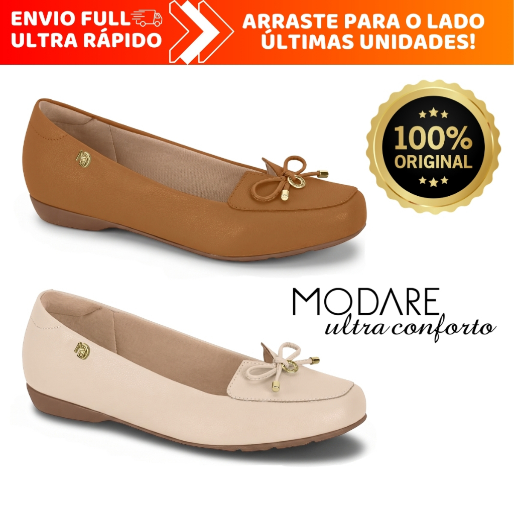 Sapatilha Mocassim Modare Ultraconforto Feminina Ortopédica Laço Confortável Casual