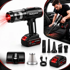 Aspirador De Pó Soprador Turbo Sem Fio Portatil Automotivo Para Carro e Casa 48v 3000mah Bivolt