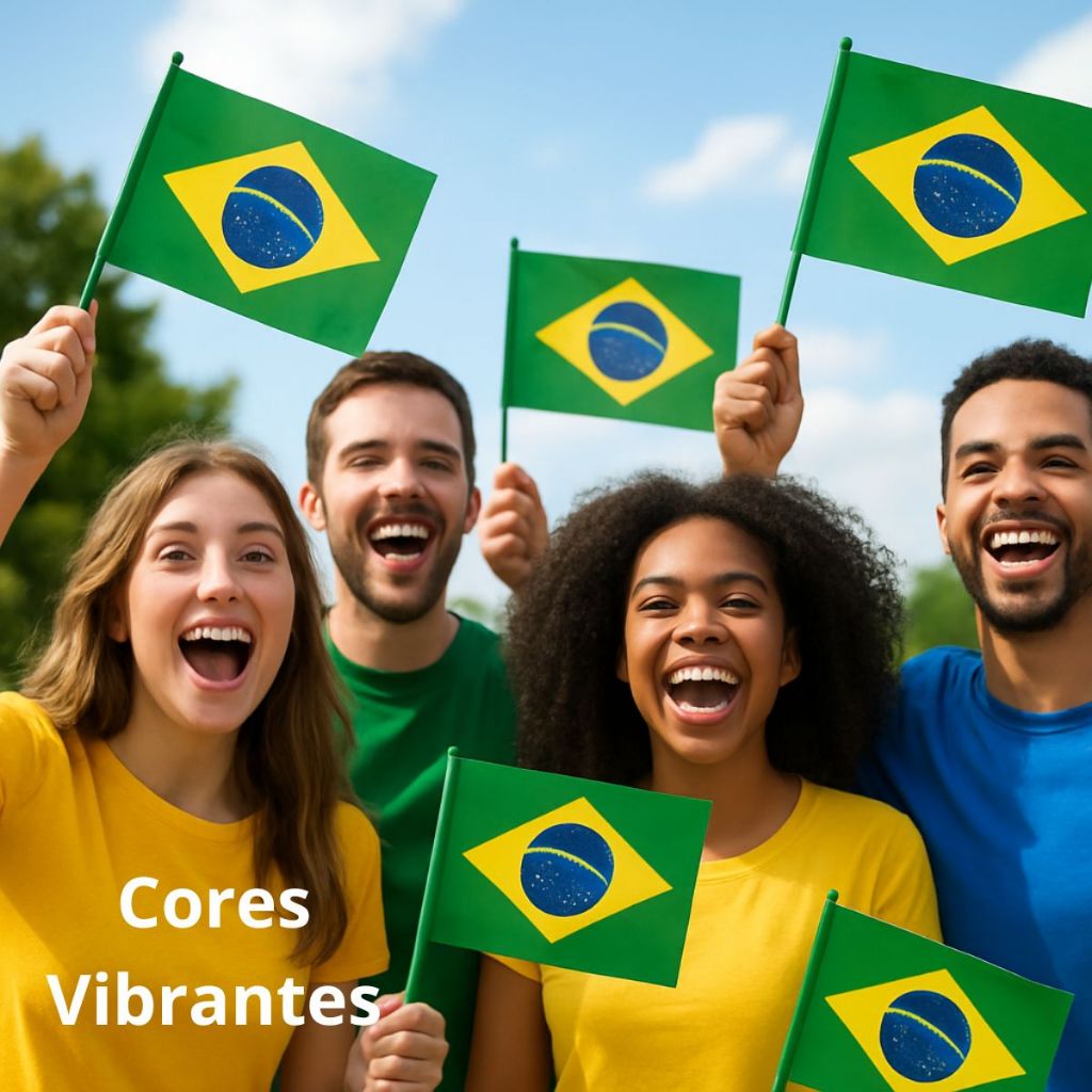 Kit 12 Bandeira Brasil De Mão 14x21cm Tecido Mini Bandeira Bandeirinha Brasil Copa Do Mundo Torcedor Jogo Futebol
