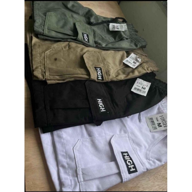 Shorts Cargo masculino em Sarja Com Bolsos Laterais Logo Bordado Cordão de Ajuste Na Cintura — imagem 2 de 2