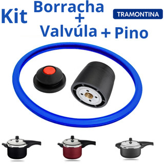 Kit Borracha Vedação Panela de Pressão Valvula e Peso Tramontina Vancouver/Valencia 4,5e 6 Lts