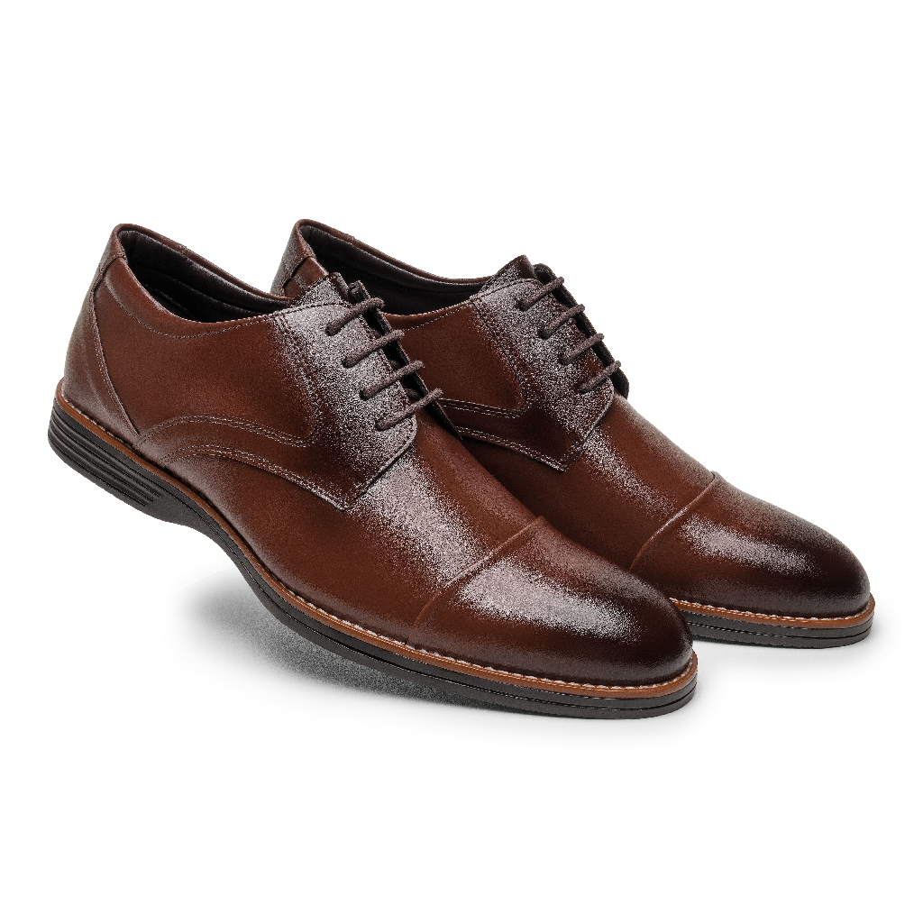 Sapato Social Masculino Derby Bertelli Cores Preto - Whisky Conforto e Durabilidade em Couro Vegano Premium Envio Rapido