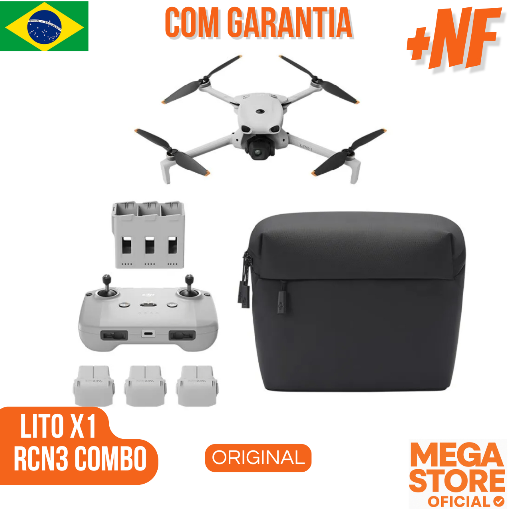 Drone DJI Lito X1 Fly More Combo RC-N3 (Sem Tela) Sensor LiDAR Câmera 4K Original Lacrado - DJI082