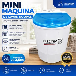 MINI LAVADORA DE ROUPAS PORTÁTIL - LAVA E CENTRIFUGA
